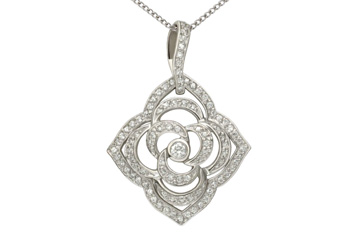 1 1/10 Carat Blooming Flower Diamond Pendant With Chain