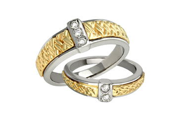 Matching Ladies & Gents 14K Diamond Wedding Ring Set