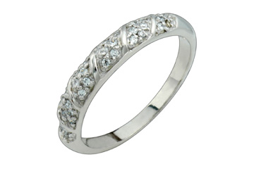 4/25 Carat Diamond 14K White Gold Ring