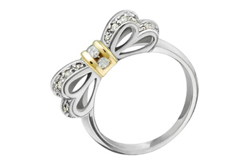 9/25 Carat 14kt Two-Tone Bow Diamond Ring