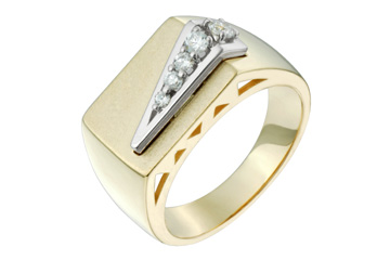 13/50 Carat Diamond 14K Two Tone Gents' Ring