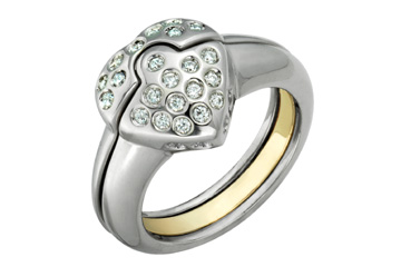 2/5 Carat Yellow & White Gold Detachable Heart Diamond Ring