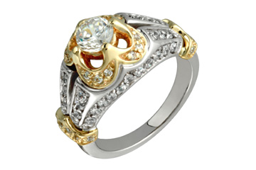 1 4/25 Carat Yellow & White Gold Diamond Ring