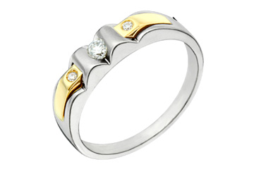 2/25 Carat Two-Tone 14kt Diamond Ring