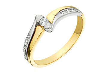 3/20 Carat Two Tone 14kt Diamond Wedding Band