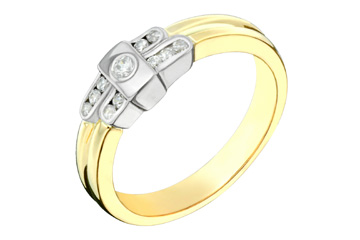 4/25 Carat Yellow and White Gold Diamond Ring