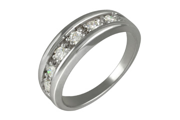 1/4 Carat Prong Set Semi-Eternity White Gold Diamond Ring