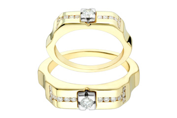 13/25 Carat Two-Tone Diamond Floral His & Her Rings