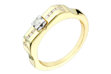 1/5 Carat Diamond Floral Two-Tone 14K Ring