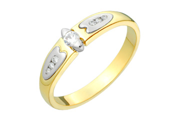 9/50 Carat Two-Tone Carved 14kt Diamond Ring