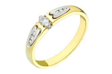 1/9 Carat Two-Tone 14kt Diamond Ring