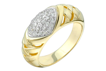 9/25 Carat Diamond Yellow & White Gold Weaved Ring