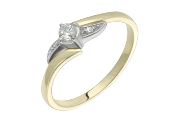 3/25 Carat Two Tone Diamond Ring