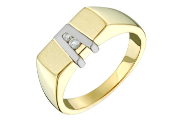 1/10 Carat Men's Two-Tone 14K Diamond Ring