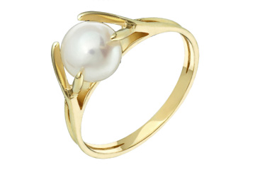 14K Yellow Gold Fresh Water Cultured Pearl Ring