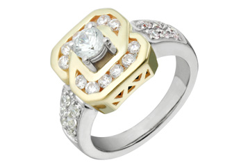 19/20 Carat Channel Set Diamond Two-Tone Ring