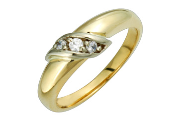 3/25 Carat 3-Stone Two Tone Diamond Ring