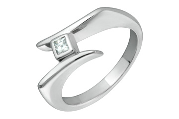 1/10 Carat White Gold Princess Cut Diamond Ring
