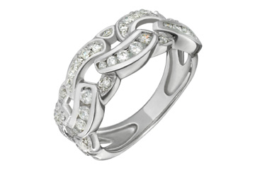 14/25 Carat White Gold Intertwined Diamond Ring