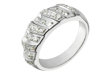 1/2 Carat White Gold Diagonally Set Diamond Ring