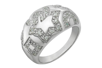 7/20 Carat Unique Geometric Designed White Gold Diamond Ring