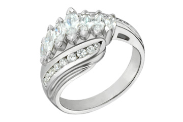 1 27/50 Carat 14kt White Gold Marquise Diamond Ring