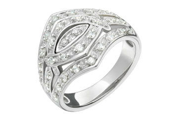 12/25 Carat Diamond Studded White Gold 14K Ring