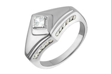 14/25 Carat White Gold 14kt Princess Cut Diamond Ring