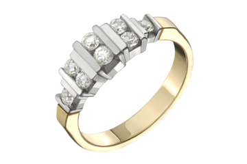 1/2 Carat 14K Two Tone Diamond Ring