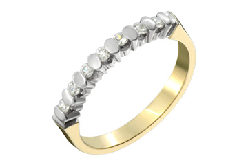 1/5 Carat Diamond 7-Stone 14K Two Tone Anniversary Ring