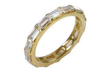 1 19/20 Carat Yellow Gold 14K Baguette Diamond Eternity