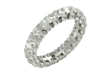 3 Carat White Gold 14K 3-Sided Diamond Eternity Ring