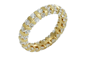 3 Carat Yellow Gold 14K 3-Sided Diamond Eternity