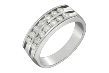 1/2 Carat Diamond Double Row White Gold Ring
