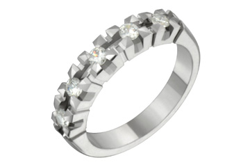 7/20 Carat Diamond Semi-Eternity White Gold Ring