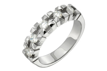 1/2 Carat 5-Stone Diamond White Gold Ring
