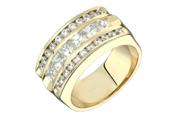 1 9/20 Carat Yellow Gold Princess Cut Diamond Ring