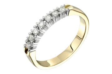 1/5 Carat Diamond 14K Two Tone Semi-Eternity Ring