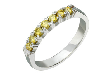 11/32 Carat Yellow Diamond Semi-Eternity Ring