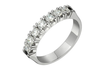 3/4 Carat White Gold 7-Stone Diamond Semi-Eternity Ring