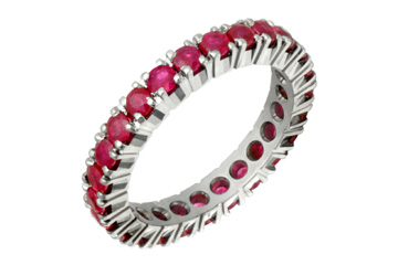 14K White Gold Ruby Eternity Ring