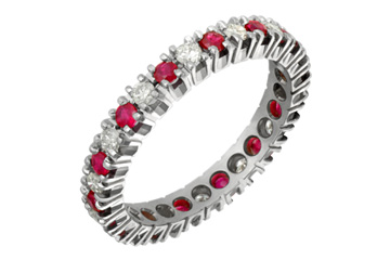 1/2 Carat Ruby & Diamond White Gold Eternity Ring
