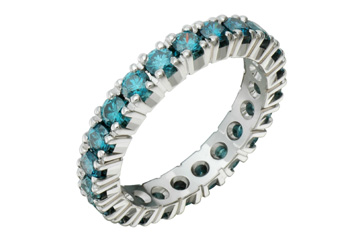 1 1/2 Carat Blue Diamond White Gold Eternity