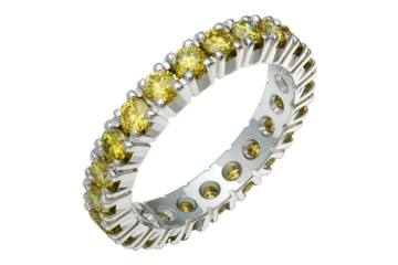1 27/50 Carat Yellow Diamond White Gold Eternity Ring