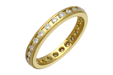 1/2 Carat Diamond Yellow Gold 14K Channel Set Eternity Ring