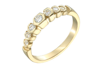 8/25 Carat Diamond Carved Yellow Gold Semi-Eternity Ring