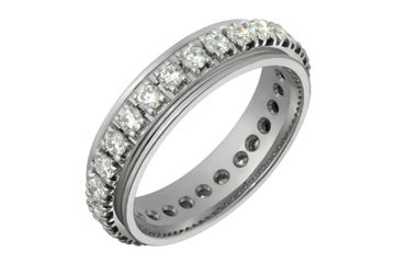 1 Carat White Gold 4-Claw Diamond Eternity Ring
