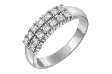 1/2 Carat White Gold Double Row Diamond Ring