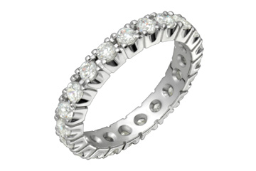 1 1/2 Carat 4-Claw White Gold Diamond Eternity Ring