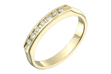 3/20 Carat Diamond Yellow Gold Semi-Eternity Ring